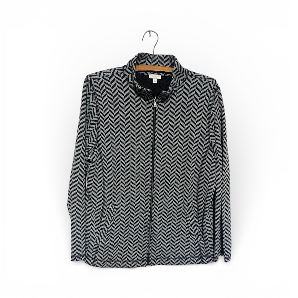 Talbot Black and White Chevron Zip Up